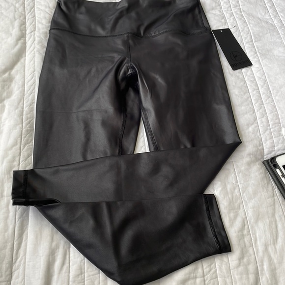 Black leather like leggings. Almost new. - Picture 2 of 5